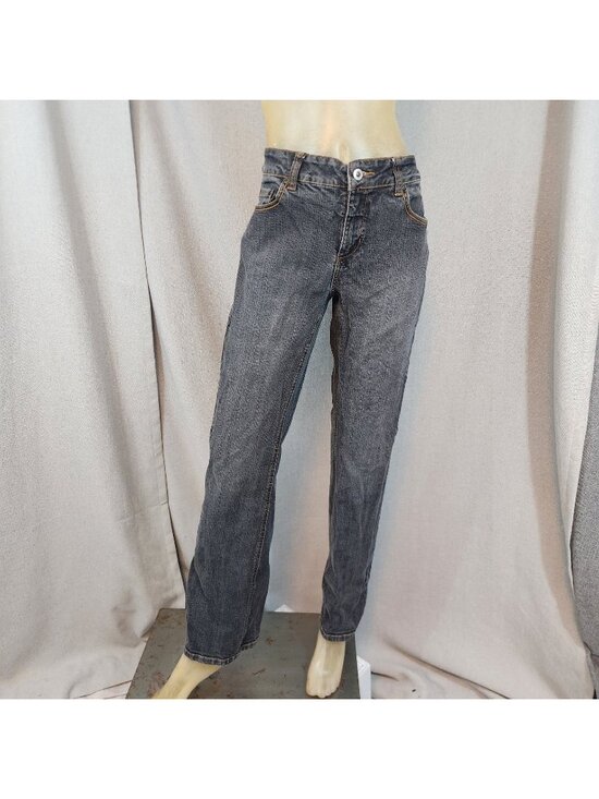 Coldwater Creek Denim - Coldwater Creek Black Wash Straight Leg Denim Blue Jeans Size 6 MEDIUM 28 Wx32 I